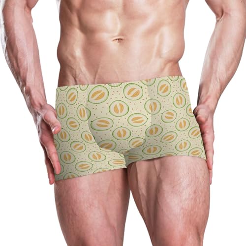 Cantaloupe Fruit Mens Swim Trunk Swimwear Bathing Suit Swim Brief Square Leg Board Short S B04048912