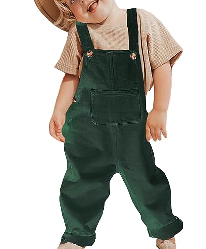 Image of ZAXARRA Baby Boy Overalls Suspender Straps Baby Jumpsuit Romper Toddler Boy Fall Outfits (Green, 6-12 Months)