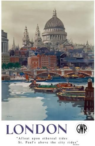Vintage London St Paul's GWR Great Western Railways Travel Poster Wall Art Print | (A1 594 x 841mm)