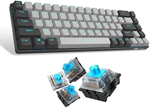 MageGee Teclado mecánico portátil 60%, MK-Box retroiluminado azul...