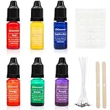 AERZOUSER Coloranti per Candele Fai da Te – 6 Colori Liquidi Concentrati per Cera di Soia, Parafina, Cera d’Api e Cera Gel – Colorante per Candele Sicuro, Facile da Usare, Alta Pigmentazione