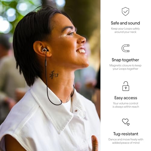 Image of Loop Official Connector Cord For Loop Earplugs - Magnetic Tug-Resistant Safety Cord - Charcoal