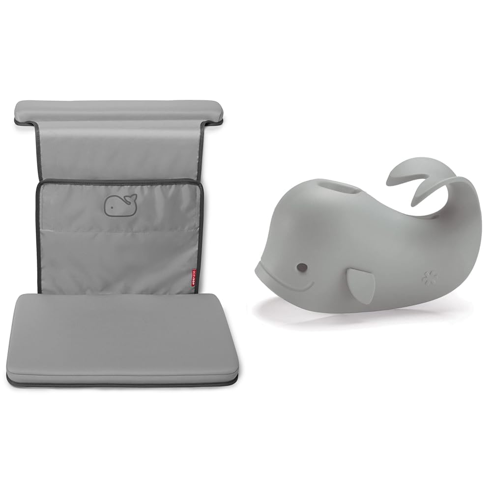Skip Hop Baby Bath All-in-One Elbow Saver and Kneeler with Spout Cover Moby Grey