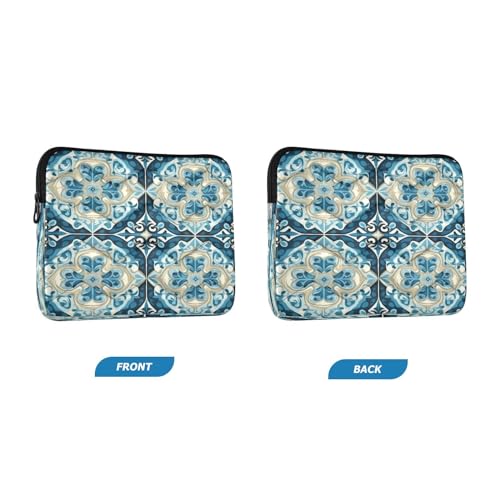 Funda para laptop 13-14 pulgadas con diseño Talavera azul miniatura 2