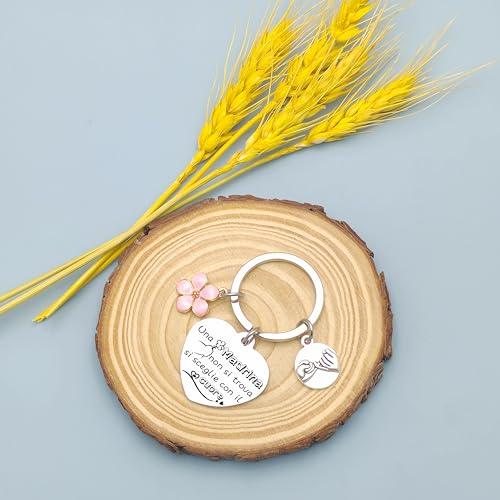 JRZDFXS regalo madrina battesimo portachiaviUna