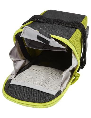 VAUDE Satteltasche Race Light XL Luminum, groß jedoch sehr leicht mit Klett-Befestigung, mit reflektierendem Hauptmaterial, Bright Green, Einheitsgröße