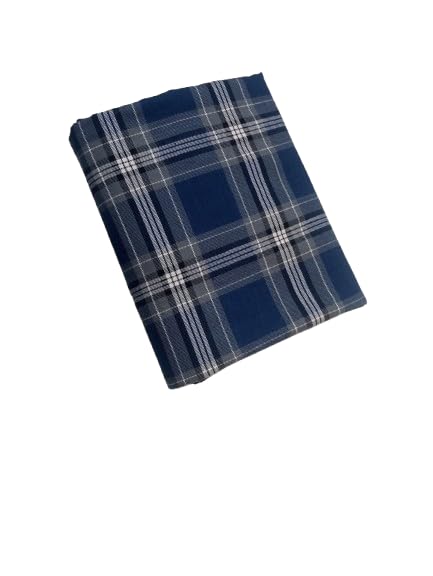 Unstitched Pure Cotton Shirt Material For Men Checkered Pattern-image-48