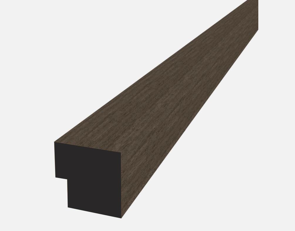 Acoustic Slatted Wall Panel Decorative Slat 3D Timber Oak Natural - 2400mm x 600mm (End Trim Dark Oak 2400x30mm) — image 1