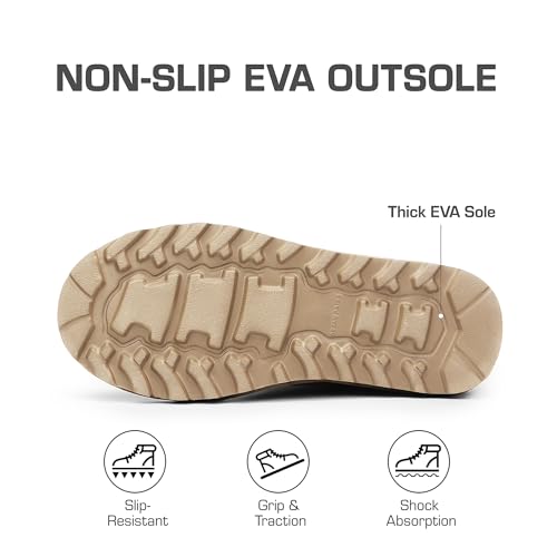 DREAM PAIRS Women's Mid Calf Winter Snow Boots Fashion FuzzyChic Buckle Booties,Size 6,Sand,SWEATY-BUCKLE