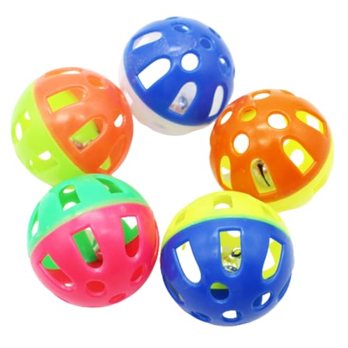 PC Funny Pet Cats Dogs Jingle Balls Juguete Pet Gats Action Play Chasing Ball Tinkle Bell Ball Sonajero Juguete para masticar Pelotas de color aleatorio. Práctica