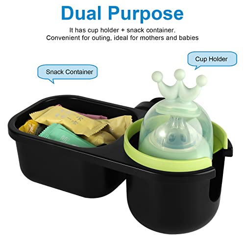 Image of Accmor Stroller Cup Holder with Tray, Universal Cup Holder Tray for Uppababy Nuna Doona Strollers, Bottle Drinks Holder for Stroller, Wheelchair, Walker