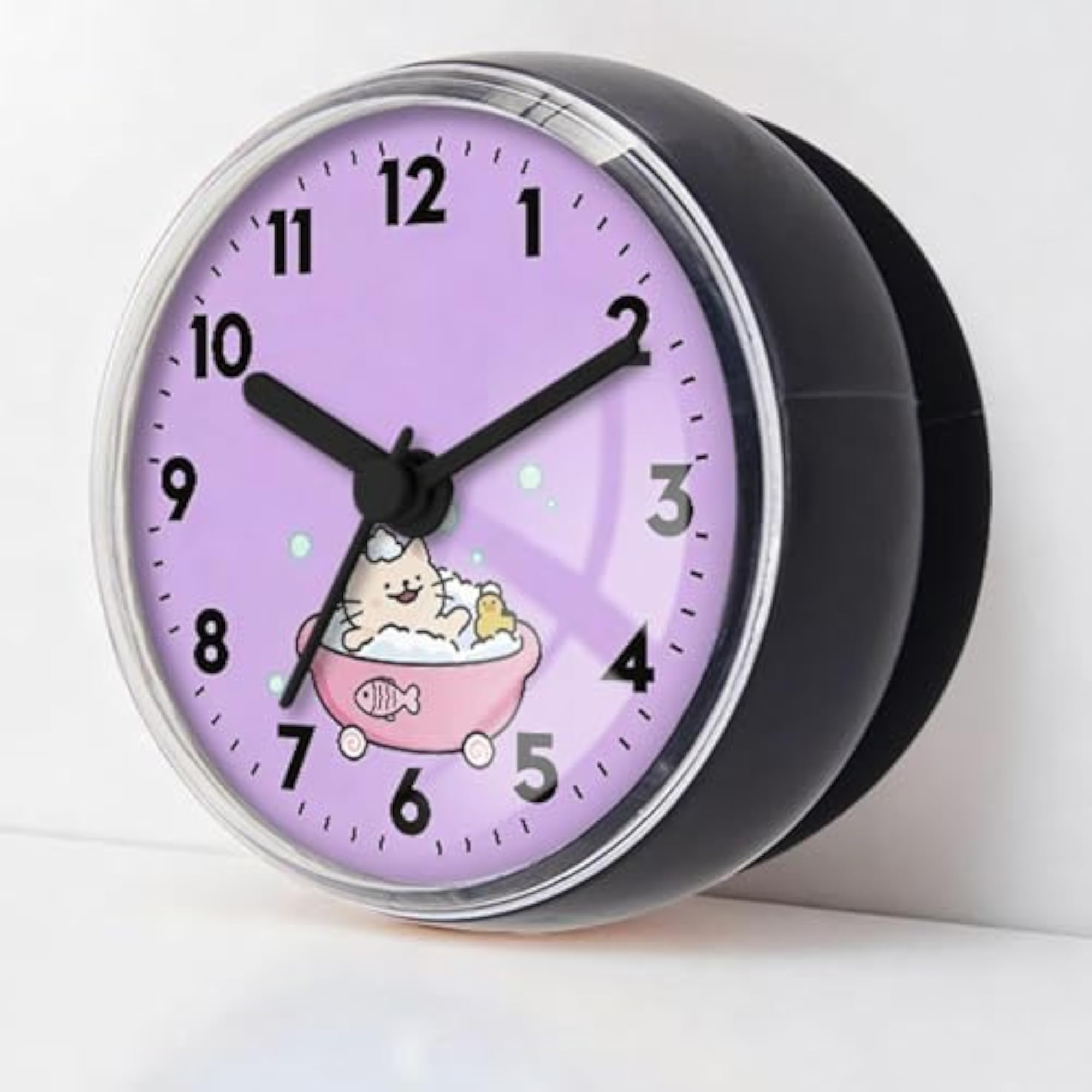 Bathroom Clock Waterproof Round Cartoon Small