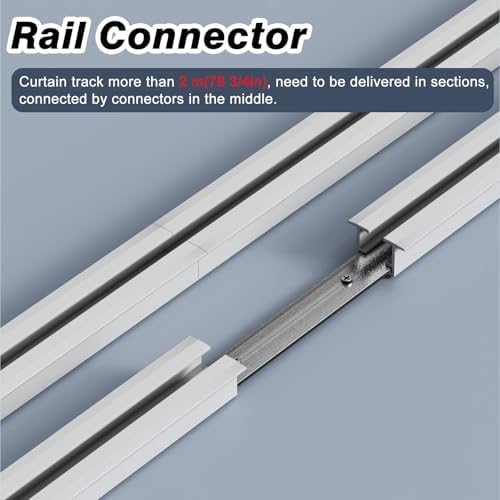 Aluminum Ceiling Curtain Track System - 38ft White Recessed Curtains, Cuttable Single/Double Rod for Privacy Room Divider, Smooth Gliding, Easy Installation