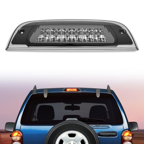Image of Nilight Third Brake Light Tail High Mount 3rd Stop Lights Smoked Lens Compatible with Jeep Liberty 2002 2003 2004 2005 2006 2007 Van SUV Rear Center Cab Lamp