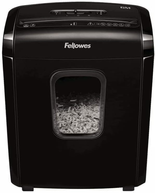 Fellowes Paper Shredder for Home Office Use 6 Sheet Mini Cut Shredder