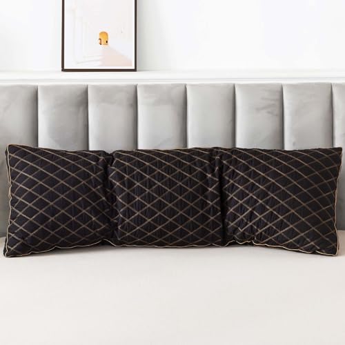 WhatsBedding Memory Foam Body Pillow for Adults, Long Pillow for Sleeping, Full Body Pillow for Bed - 20x54 inch, Black Quilted