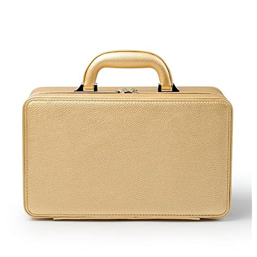Elegant Gold Leather Jewelry Storage Box