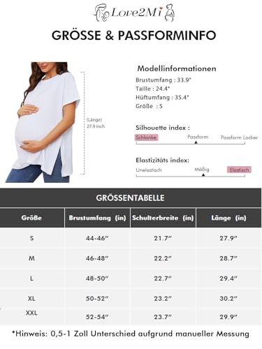 Love2Mi Damen Umstandstop Kurzarm Umstandsmode Umstandskleidung Tops Schwangerschaft Umstands T-Shirt
