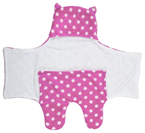 Image of New Born Multi-Purpose Baby Boy's and Baby Girl's Blanket and Sleeping Bag (Pink Dot, 0-6 Months)