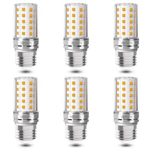 E27 Bulb 12W LED Corn Light Bulb Daylight 6000K Daylight White 900 Lumen 100 watt Equivalent E27 Base LED Bulbs, Non-Dimmable Ceiling Fan Light Bulbs for Home Garage Kitchen Indoor, 6 Pack