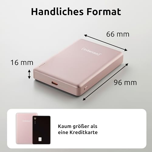 Batería portátil Intenso MW10000 rosa para viajar con iPhone y Android sin cables 5