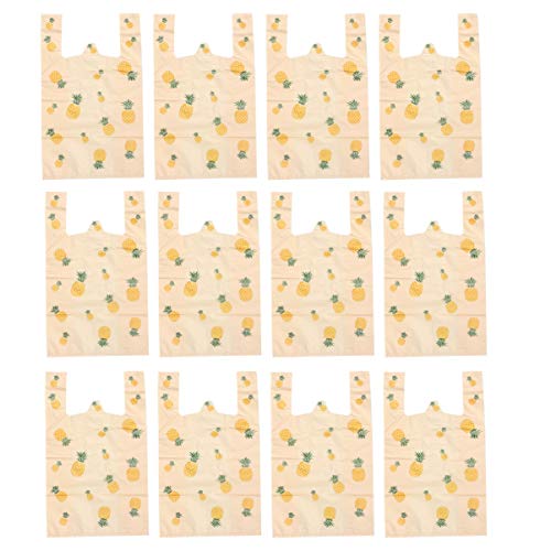 OUNONA 50pcs Portable Storage Pouch Pineapple Printing Plastic Bags for Fruits Vegetables Supermarket Shopping Bag Chic Lightweight Design for Daily Use