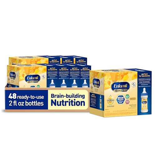 Enfamil NeuroPro Baby Formula, Milk-Based Infant Nutrition, MFGM* 5-Year Benefit, Expert-Recommended Brain-Building Omega-3 DHA, Exclusive HuMO6 Immune Blend, Non-GMO, 2 ?Fl Oz, 48 Count