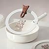CAROTE 18Pcs Ceramic Cookware Set with Detachable Handle, Pots and Pans Set Non Stick, Non Toxic Kitchen Cooking Sets with Stand-Up Lid, PFAS and PFOA Free, Oven Safe, Induction Ready, Cream White