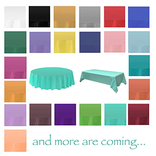 Allgala 12-Pack Premium Plastic Table Cover Medium Weight Disposable Tablecloth-12Pk Round 84"-White -Tc58501 #TOP3