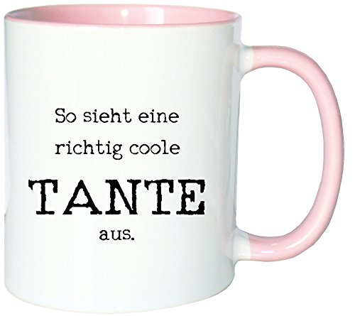 Mister Merchandise Pote del café Taza So Sieht eine Richtig Coole Tante aus Aunt Jarra té Copa Muchos Colores
