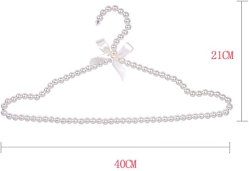 Miniatura 3 de Aimeely Paquete de 5 perchas de perlas para ropa, pantalones con lazo con cuentas para boda, hogar, tienda, perchero, 1 #