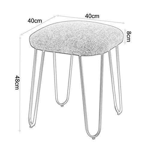 Taburete de maquillaje creativo para el tocador del dormitorio con elegantes patas doradas MU 3