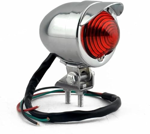 Luz trasera universal plateada de aluminio para motocicletas y scooters