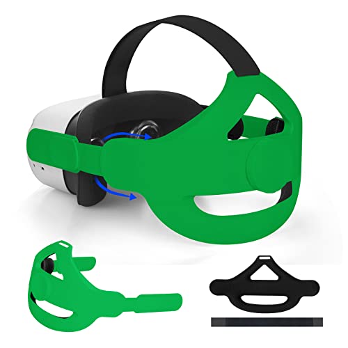 Vakdon Sangle Elite réglable améliorée pour Accessoires Oculus/Meta Quest 2 Sangle de tête pour Un Soutien et Un Confort améliorés en VR (Vert) Cover