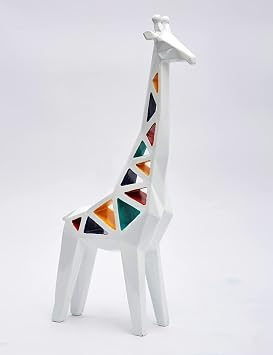 HAUCOZE Giraffe Decor Statue Animal Figurine Modern Sculpture Home Gift Table Centerpiece Art for Living Room Office 14 Inch
