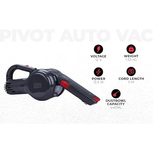 BLACK+DECKER PV1200AV-XJ Aspirapolvere Auto Potente con Bocchetta Flessibile ed Estendibile Integrata, Doppio Sistema di Filtraggio, Capacità 440 ml 12 V 11 W - Immagine 2