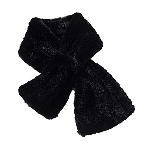 Scarf Women's Genuine Mink Hair Neckerchief Fishtail Knitted Scarf Neck Warmer Winter Outdoor