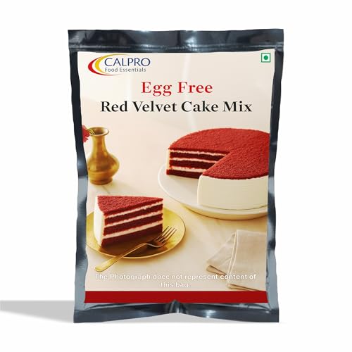 Image of Red Velvet Cake: Eggless Instant Premix for Baking | Smooth Voluminous, Velvety Rich Texture ! Melt-In-Mouth -100% Vegetarian ! Cake Mix Powder 350KG