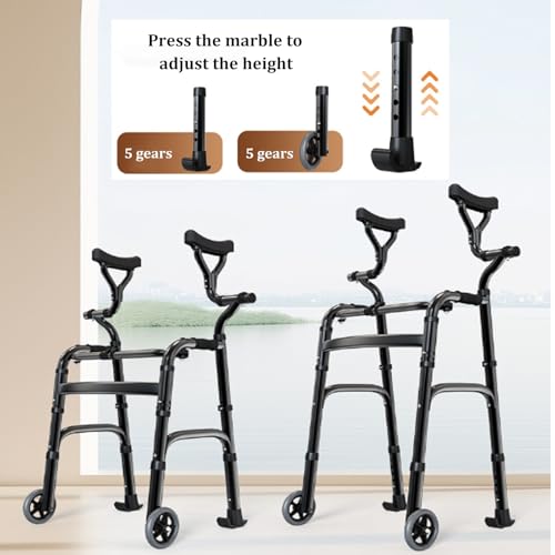 Déambulateur support vertical pour personnes handicapées avec accoudoirs ergonomiques - 4