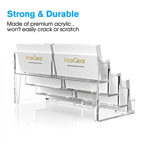 Maxgear Acrylic Business Card Holder For Desk Multiple Business Card Holders, Business Card Stand Business Card Display Holder, Clear Plastic Business Card Holder Display Office, 8 Pocket #TOP2