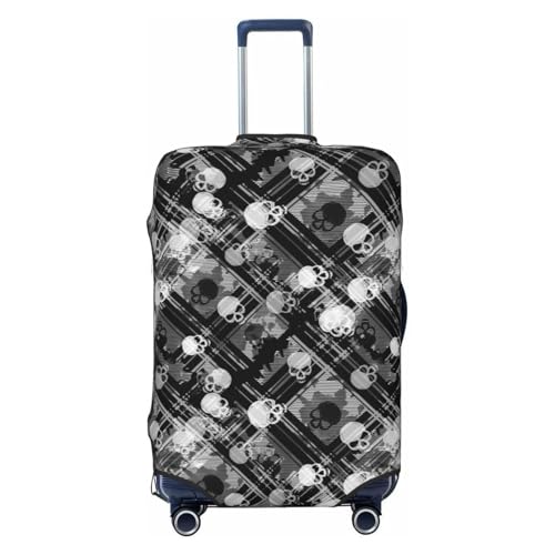 Seamless Pattern With Skulls Print Luggage Cover For Suitcase,Washable Elastic Travel Suitcase Protector With Zipper Closure And Bottom Buckle – Fits 18-32