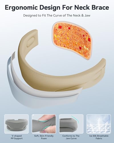 Image of Heated Neck Brace Cervical Collar - Neck Support Brace with Heating Pad, Soft Foam Wraps Keep Vertebrae Stable and Aligned for Relief of Cervical Spine Pressure for Women & Men Gray (M Size)