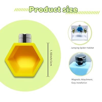 Jumping Spider Hide Enclosure Accessories Habitat Hexagon Shelf Magnetically Concealed Jumping Spider Enclosure Climbing and Feeding Platforms(White)