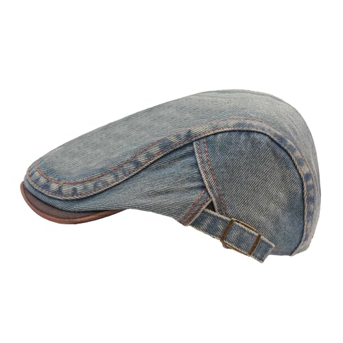 Image of ZLYC Men Cotton Flat Cap Summer Scally Ivy Gatsby Newsboy Beret Driver Cabbie Hunting Hat