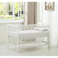 MCC Brooklyn Baby Cot Crib With Water repellent Mattress (Cream White)