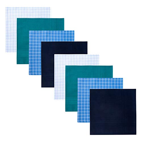 Retreez Caixa de presente com coleção de 8 lenços de algodão puro para homem, Conjunto Gemischte 002