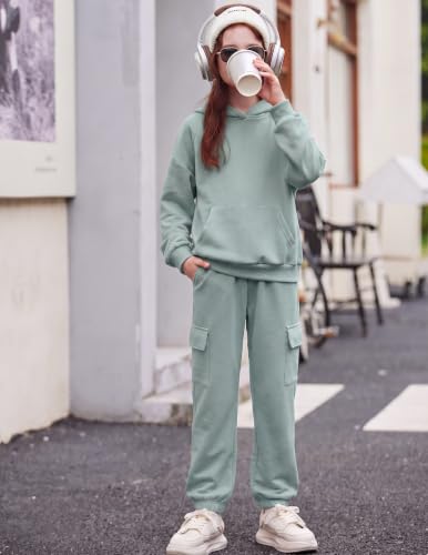 Image of Arshiner 2 Pieces Girls Outfits Fall Sweatsuits Sweatshirts and Sweatpants