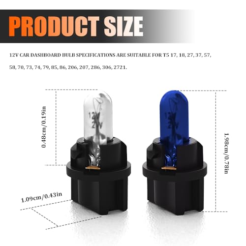 20 bombillas LED T5 para coche, interior tablero 12V miniatura 2