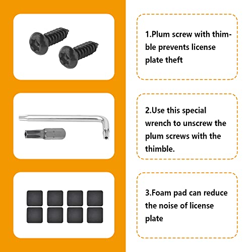 image for Aokdom Anti Theft License Plate Screws Kits - Stainless Steel License 