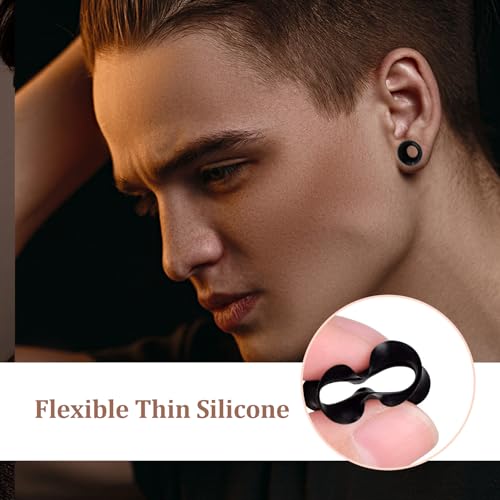 Uwiyo 20 Stück Silikon Flesh-Tunnel, Extra Weich und Flexibel Silikon Ohr Tunnel Plug Double Flared Ohr Expander Ohrplugs Piercing Schmuck für Männer Frauen, 4/5/6/8/10/12/14/16/18/20mm (Transparente)